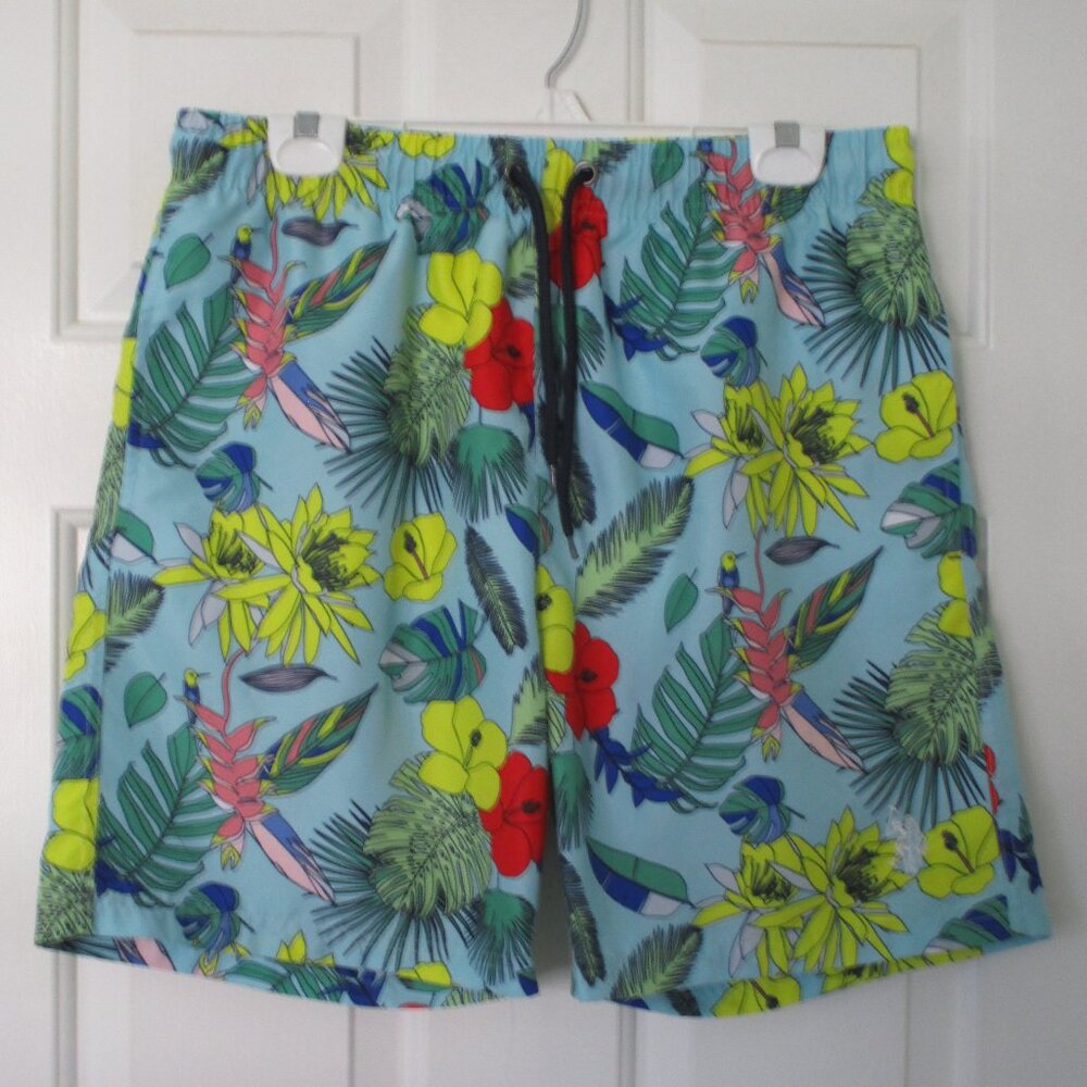 U.S. Polo Assn. Mens Floral Elastic Drawstring Swim Trunk NWOT  32W-36W or Large